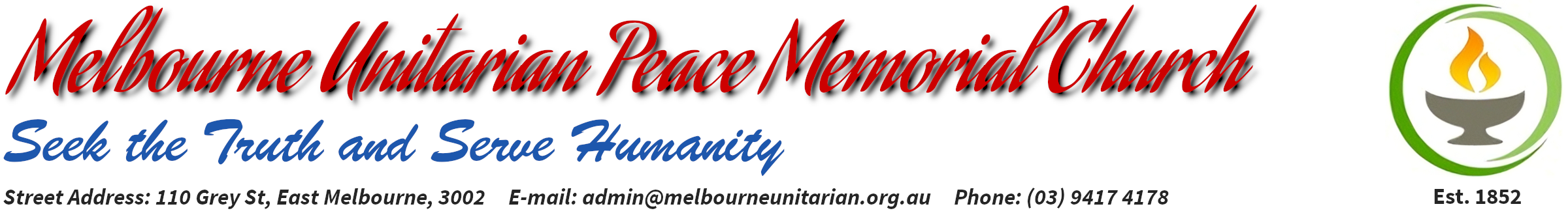 Melbourne Unitarian Peace Memorial Church Banner